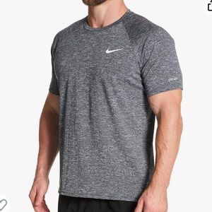 Nike Men's Dri-FIT UPF 40+ Hydro Guard Swim Heather Gray Tee Shirt Outdoor Sun